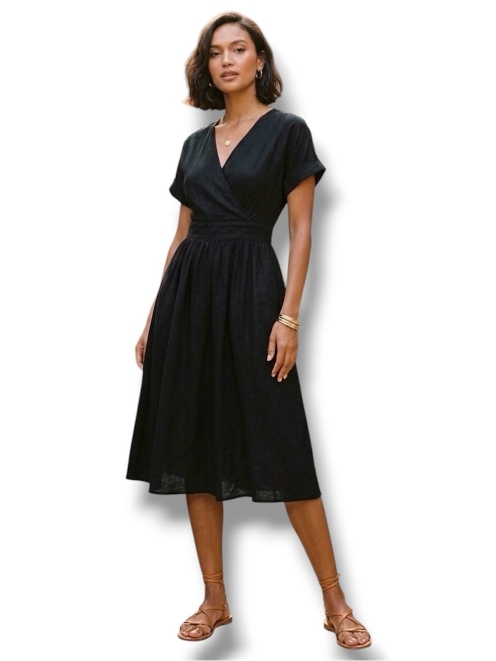 Who What Wear Dress Black 100 Cotton Midi Chic ScandiGirlArchitectural Size M